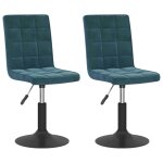 Vidaxl chaises pivotantes de salle  manger 2 pcs bleu velours