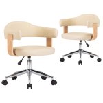 Vidaxl chaises pivotantes de salle  manger 2 pcs crme similicuir