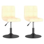 Vidaxl chaises pivotantes de salle � manger 2 pcs cr�me velours
