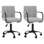 Vidaxl chaises pivotantes de salle � manger 2 pcs gris clair velours