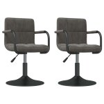 Vidaxl chaises pivotantes de salle à manger 2 pcs gris foncé velours Vidaxl chaises pivotantes de salle à manger 2 pcs gris foncé velours