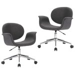 Vidaxl chaises pivotantes de salle � manger 2 pcs gris tissu
