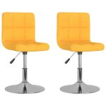 Vidaxl chaises pivotantes de salle à manger 2 pcs jaune tissu Vidaxl chaises pivotantes de salle à manger 2 pcs jaune tissu