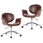 Vidaxl chaises pivotantes de salle � manger 2 pcs marron similicuir