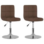 Vidaxl chaises pivotantes de salle  manger 2 pcs marron tissu