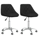 Vidaxl chaises pivotantes de salle à manger 2 pcs noir similicuir Vidaxl chaises pivotantes de salle à manger 2 pcs noir similicuir