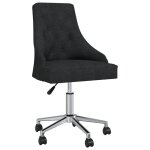 Vidaxl chaises pivotantes de salle  manger 2 pcs noir tissu
