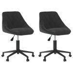Vidaxl chaises pivotantes de salle  manger 2 pcs noir velours
