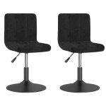 Vidaxl chaises pivotantes de salle � manger 2 pcs noir velours