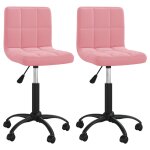 Vidaxl chaises pivotantes de salle  manger 2 pcs rose velours