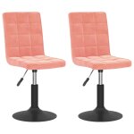 Vidaxl chaises pivotantes de salle  manger 2 pcs rose velours