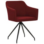 Vidaxl chaises pivotantes de salle  manger 2 pcs rouge bordeaux tissu