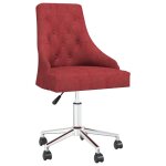 Vidaxl chaises pivotantes de salle à manger 2 pcs rouge bordeaux tissu Vidaxl chaises pivotantes de salle à manger 2 pcs rouge bordeaux tissu