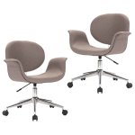 Vidaxl chaises pivotantes de salle � manger 2 pcs taupe tissu