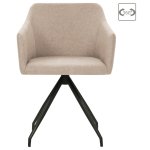 Vidaxl chaises pivotantes de salle  manger 2 pcs taupe tissu