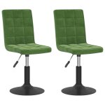 Vidaxl chaises pivotantes de salle  manger 2 pcs vert fonc velours