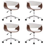 Vidaxl chaises pivotantes de salle à manger 4 pcs blanc similicuir Vidaxl chaises pivotantes de salle à manger 4 pcs blanc similicuir