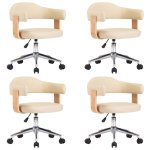Vidaxl chaises pivotantes de salle  manger 4 pcs crme similicuir