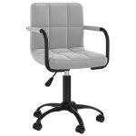 Vidaxl chaises pivotantes de salle � manger 4 pcs gris clair velours