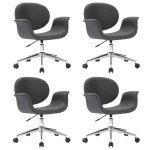 Vidaxl chaises pivotantes de salle � manger 4 pcs gris tissu