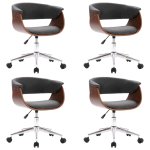 Vidaxl chaises pivotantes de salle  manger 4 pcs gris tissu