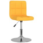 Vidaxl chaises pivotantes de salle à manger 4 pcs jaune tissu Vidaxl chaises pivotantes de salle à manger 4 pcs jaune tissu