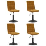 Vidaxl chaises pivotantes de salle  manger 4 pcs marron velours