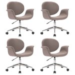 Vidaxl chaises pivotantes de salle � manger 4 pcs taupe tissu