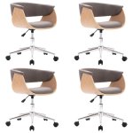 Vidaxl chaises pivotantes de salle  manger 4 pcs taupe tissu