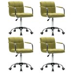 Vidaxl chaises pivotantes de salle à manger 4 pcs vert tissu Vidaxl chaises pivotantes de salle à manger 4 pcs vert tissu