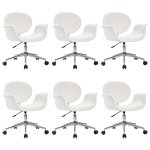 Vidaxl chaises pivotantes de salle à manger 6 pcs blanc similicuir Vidaxl chaises pivotantes de salle à manger 6 pcs blanc similicuir