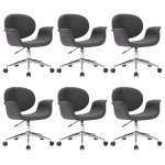 Vidaxl chaises pivotantes de salle � manger 6 pcs gris tissu
