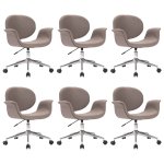 Vidaxl chaises pivotantes de salle � manger 6 pcs taupe tissu