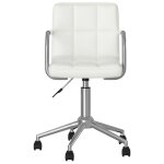 Vidaxl chaise pivotante de salle à manger blanc similicuir Vidaxl chaise pivotante de salle à manger blanc similicuir