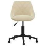 Vidaxl chaise pivotante de salle  manger crme velours