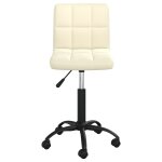 Vidaxl chaise pivotante de salle � manger cr�me velours