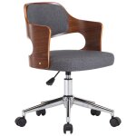 Vidaxl chaise pivotante de salle  manger gris bois courb et tissu