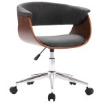 Vidaxl chaise pivotante de salle  manger gris bois courb et tissu