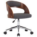 Vidaxl chaise pivotante de salle  manger gris bois courb et tissu