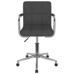 Vidaxl chaise pivotante de salle  manger gris fonc tissu