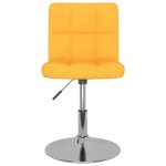 Vidaxl chaise pivotante de salle � manger jaune tissu