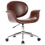 Vidaxl chaise pivotante de salle � manger marron similicuir
