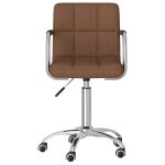 Vidaxl chaise pivotante de salle � manger marron tissu