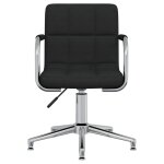 Vidaxl chaise pivotante de salle � manger noir tissu