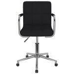 Vidaxl chaise pivotante de salle  manger noir tissu