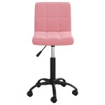 Vidaxl chaise pivotante de salle  manger rose velours
