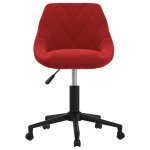 Vidaxl chaise pivotante de salle  manger rouge bordeaux velours