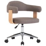 Vidaxl chaise pivotante de salle  manger taupe bois courb et tissu