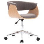 Vidaxl chaise pivotante de salle  manger taupe bois courb et tissu