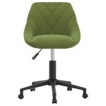 Vidaxl chaise pivotante de salle � manger vert clair velours